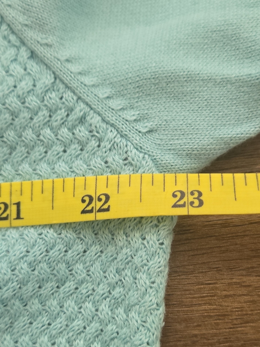 L.L. Bean 100% Supima Cotton Blue Open Front Cardigan Sweater XL Textured Knit - Picture 5 of 7